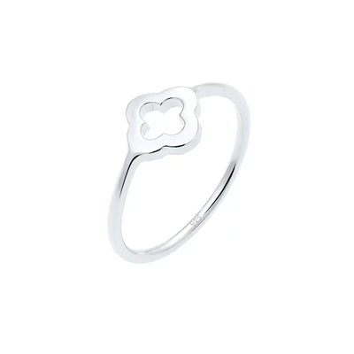 Afbeelding van Elli Basic Cloverleaf Ring, Dames, Maat: 54, Silberfarben