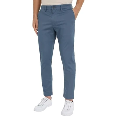Afbeelding van Tommy Hilfiger Chino Bleecker Bedrukte Structuur Chino, Egeïsche Zee, 29W/28L, 29W x 28L