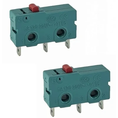 Afbeelding van Microknop, 3 pins, 250 V, 5 A, 2 standen, aan/uit schakelaar, wisselschakelaar, aanraakgevoelige microschakelaar, voor mechanica, elektronische apparaten, automaten, stuks