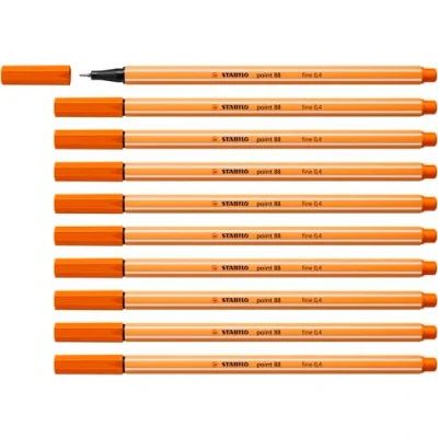 Afbeelding van Fineliner STABILO point 88 10 stuks bleek vermiljoen