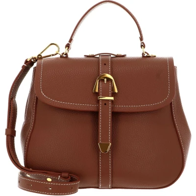 Afbeelding van Coccinelle Leren Handtas Schoudertas Magalu Handbag Grained Leather Brule Bruine