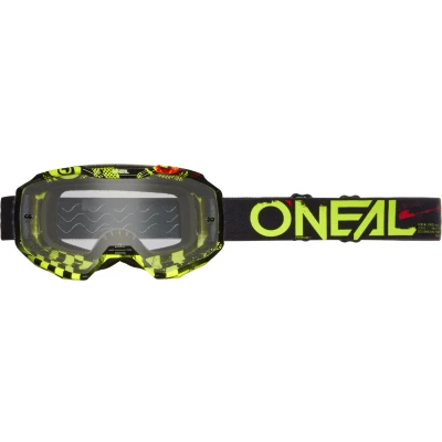 Afbeelding van Oneal B 10 Attack Clear Motorcross bril, zwart geel voor man