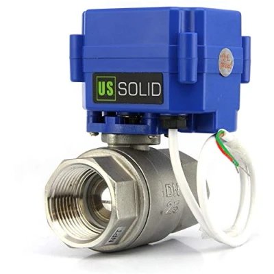 Afbeelding van U.S. Solid 1/2 inch motorkogelkraan roestvrij staal 2 weg elektrisch zoneventiel 220 V AC (85 265 AC), draden, automatische terugkeer normaal geopend