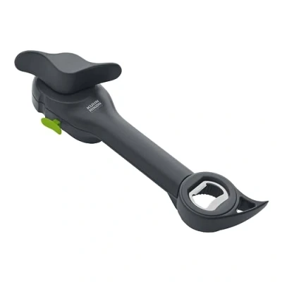 Afbeelding van KUHN RIKON Auto Safety Master multifunctionele opener, blikopener grijs, geen scherpe randen, schoon en veilig, opent blikjes, flessen meer