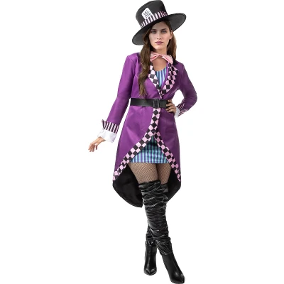 Afbeelding van Funidelia Mad Hatter Kostuum voor vrouwen Hatter, Films &amp; Series, Alice in Wonderland Volwassenen Accessoire verkleedkleding en rekwisieten Halloween, carnaval feesten Maat L Paars