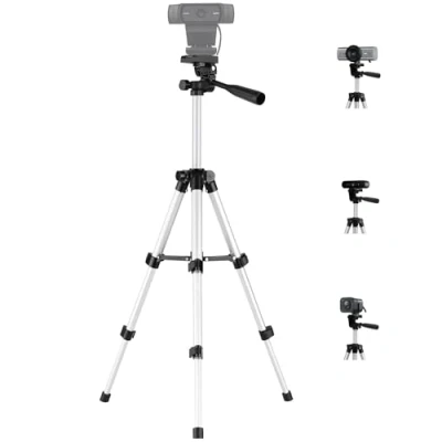 Afbeelding van Webcam C920 Statief, statiefhouder voor Logitech Brio, C925e, C922x, C922, C930e, C930, C920s, C615 65cm Hoogte Zilver