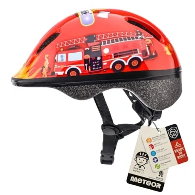 Afbeelding van meteor® fietshelm kinderhelm MTB scooter helm helmet voor downhill scheidingshelm mountainbike inliner skatehelm BMX jongens meisjes Fahrradhelmet bike KS06 (firetracker, XS 44 48 cm)