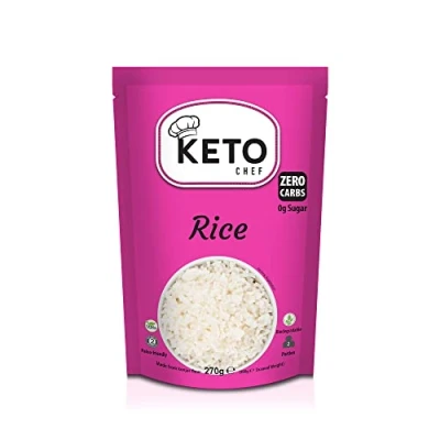 Afbeelding van Keto Paleo Friendly Slim Rice Konjac Meel Veganistische Rijst, Glutenvrij, Bevat Nul Carb &amp; Suiker, Calorie Gezond Dieet Voedsel Klaar om te eten (270g)