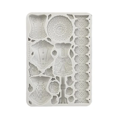 Afbeelding van Stamperia Old Lace Silicon Mould A5 Mannequins and Corsets (KACMA543)