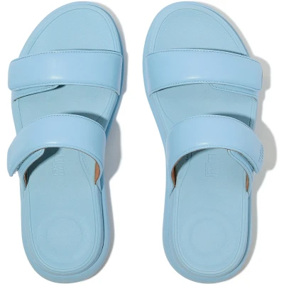 Afbeelding van FitFlop F Mode Go Adjustable Flatform Two Bar Slides BLAUW Maat 37