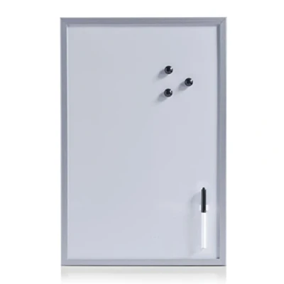 Afbeelding van Magnetisch whiteboard/memobord met grijze rand 40 x 60 cm Zeller Kantoorbenodigdheden Schrijf/tekenborden Memoborden Magnetische whiteboarden