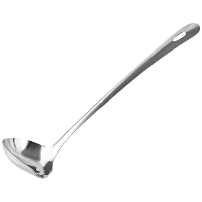 Afbeelding van Fackelmann Sauslepel 28 cm LARA, keukenhulp van roestvrij staal, pollepel met praktisch oog (kleur: zilver), hoeveelheid: 1 stuk