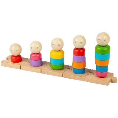Afbeelding van Bigjigs houten regenboogfamilie stapelspeelgoed, 25dlg.
