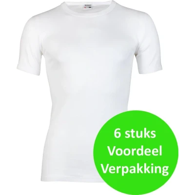 Afbeelding van Beeren 6 stuks heren T shirts wit 100% Katoen L