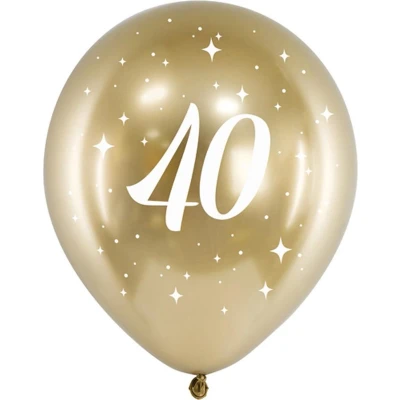 Afbeelding van Partydeco Glossy ballonnen gold 40 jaar (6 stuks)
