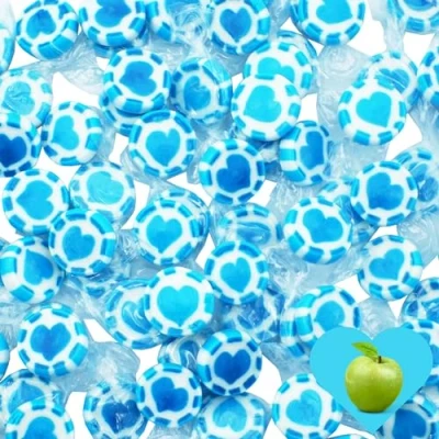 Afbeelding van EinsSein Snoepjes hart Bruiloft blauw wit 500g Hartbonbons Hartensnoepjes individueel verpakt handgemaakte Rock Candys Stenen met Geschenken voor doop verjaardag communie