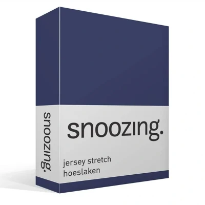 Afbeelding van Snoozing Jersey Stretch Hoeslaken Tweepersoons 120/130x200/220 cm Navy