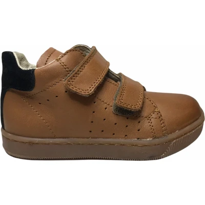 Afbeelding van Falcotto velcro effen lederen sneakers adam cognac zwart mt 19