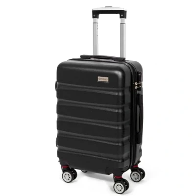 Afbeelding van Todeco harde lichtgewicht ABS + PC handkoffer met schaal, reiskoffer, 4 dubbele wielen, Zwart, S (56cm 33L)
