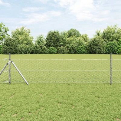 Afbeelding van vidaXL Hexagon Hek 0,5x50 m Verzinkt Staal