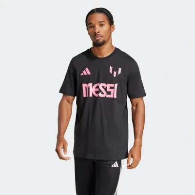Afbeelding van adidas Performance Messi Graphic Tshirt print, Heren, Maat: Large, Black