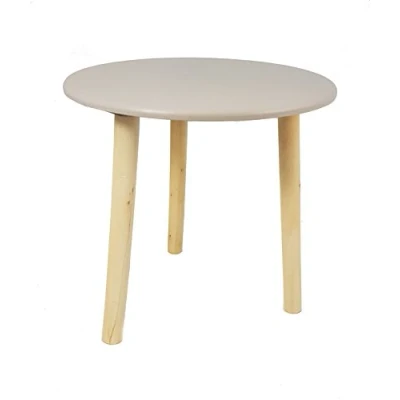 Afbeelding van Decoratieve houten tafel, 30 x cm, kleur: taupe, kleine bijzettafel, salontafel, banktafel, bloemenkruk
