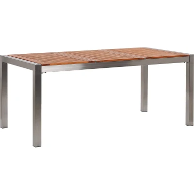 Afbeelding van Beliani GROSSETO Eettafel Lichte houtkleur RVS, Eucalyptushout