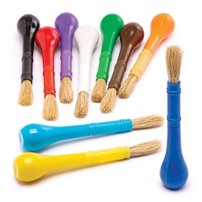 Afbeelding van Baker Ross AW592 borstel met Easy handvat (10 stuks) penseel stevige greep perfect voor kinderen om te schilderen,gesorteerd