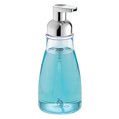 Afbeelding van iDesign BPA vrije plastic navulbare schuimende zeepdispenser 3,1 &quot;x 3&quot; x 7,5 &quot;, helder/chroom