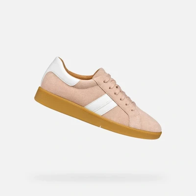 Afbeelding van Geox D Meleda Sneakers laag, Dames, Maat: 39, Beige white Leer/ synthetisch