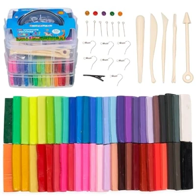 Afbeelding van THE TWIDDLERS 89 delige Kit 50 Kleuren Polymeer Modellering Klei (Oven Bak) met Gereedschap, Accessoires en Opbergdoos Knutselset, Cadeau voor Jongens Meisjes