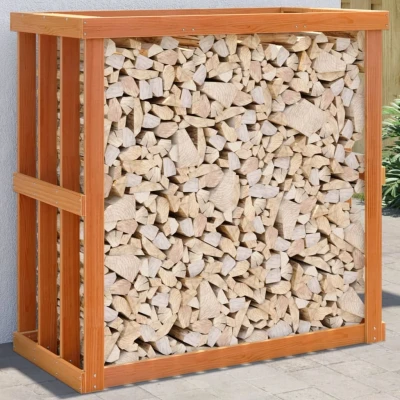 Afbeelding van Houtblokhouder 108x52x106 cm massief grenenhout wasbruin