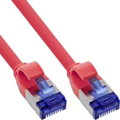 Afbeelding van InLine® Patch cable slim, Cat.6A, S/FTP, TPE (LSZH) flexible, PoE, red, 15m