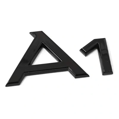 Afbeelding van Audi 82A071803 belettering A1 logo zwart Tuning Exclusive Black Edition Embleem zelfklevend