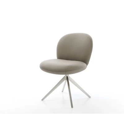 Afbeelding van DELIFE Draaistoel Nube Flex echt leer mud kruisframe breed roestvrij staal 360 draaibaar rocker functie pocketveer kern