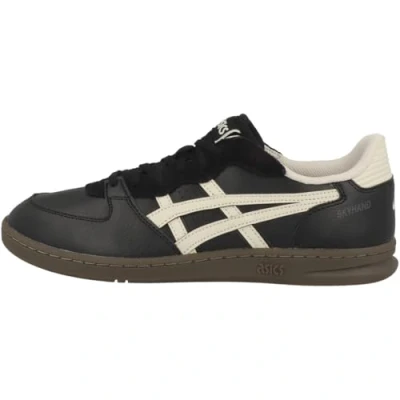 Afbeelding van Asics Sportstyle Skyhand OG Unisex Sneakers laag, Maat: 40, Black/oatmeal Leer en textiel