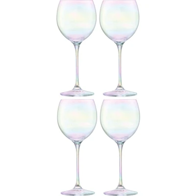 Afbeelding van L.S.A. Polka Balloon Glas 525ml Mother of Pearl Set van 4 Stuks Transparant