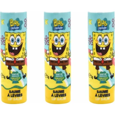 Afbeelding van Spongebob Lippenbalsem 3 stuks Ananas en appel smaak