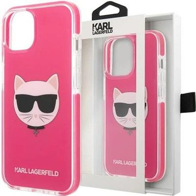 Afbeelding van Karl Lagerfeld KLHCP13MTPECPI iPhone 13 6.1 hardcase fuchsia/fuschia Choupette Head