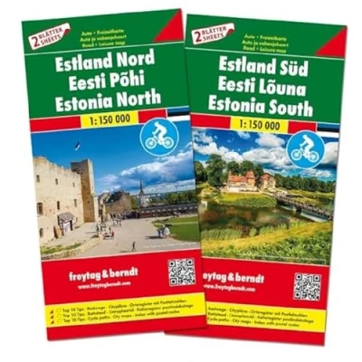 Afbeelding van F&amp;B Estland West en Oost 2 kaartenset: wegenkaart 1:150 000: AK 8102