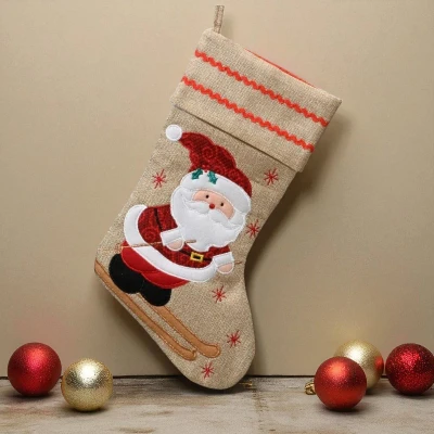 Afbeelding van Luxe Kerstsok Klassiek met Kerstman kerstdecoratie