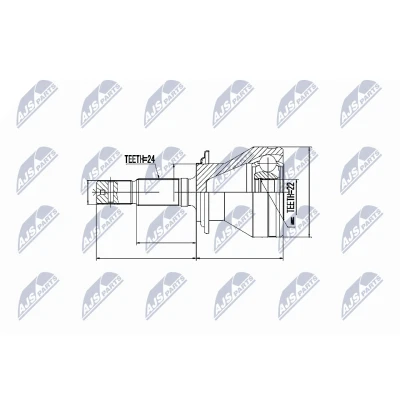 Afbeelding van Homokineet reparatie set, aandrijfas NTY NPZ DA 013