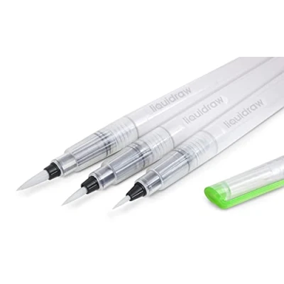 Afbeelding van Liquidraw Aquarel Pennen Set van 3 Hervulbare Lange Tank Inkt en Waterborstel Voor Verf, Kunstenaars, Schilderij, Kalligrafie &amp; Belettering