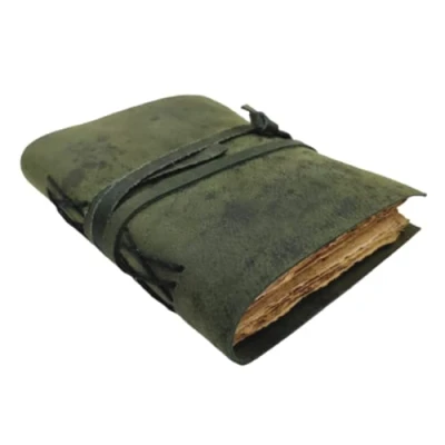 Afbeelding van OVERDOSE Dekle Groen Lederen Dagboek Reisdagboek Schets Schrijven Sketchbook Book Of Shadows Handgemaakt Vintage Pottenrand Papier 6 x 8 Inch 15 20 cm A5