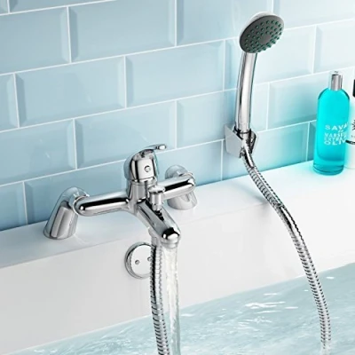 Afbeelding van VeeBath Eco Bad Douche Mixer met Kit, Waterval Badkamer Mengkraan Set en Filler 35mm, Chroom