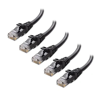 Afbeelding van Cable Matters 5 stuks Cat6 Ethernet kabel met beschermlip (Cat6 kabel, Cat 6 kabel) van 0,9 meter in zwart