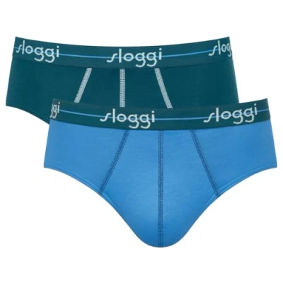 Afbeelding van Sloggi Herenslips 2P For Men Start Midi Blauw/Licht katoen XX Large Heren