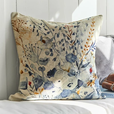 Afbeelding van LOBERON Kussenhoes Carroll blauw/beige