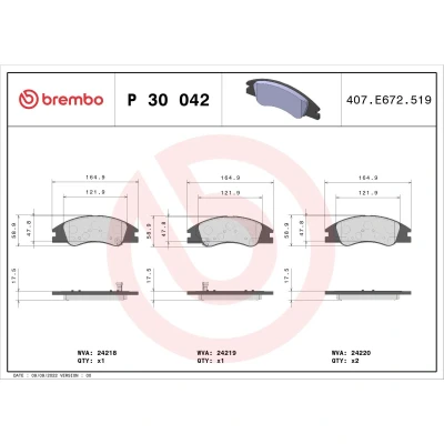 Afbeelding van Brembo Remblokset P 30 042