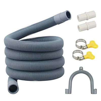 Afbeelding van Afvoerslangverlenging voor wasmachine, verlengset 4 m, vaatwasserverlengset, incl. slangconnector en slangklemmen
